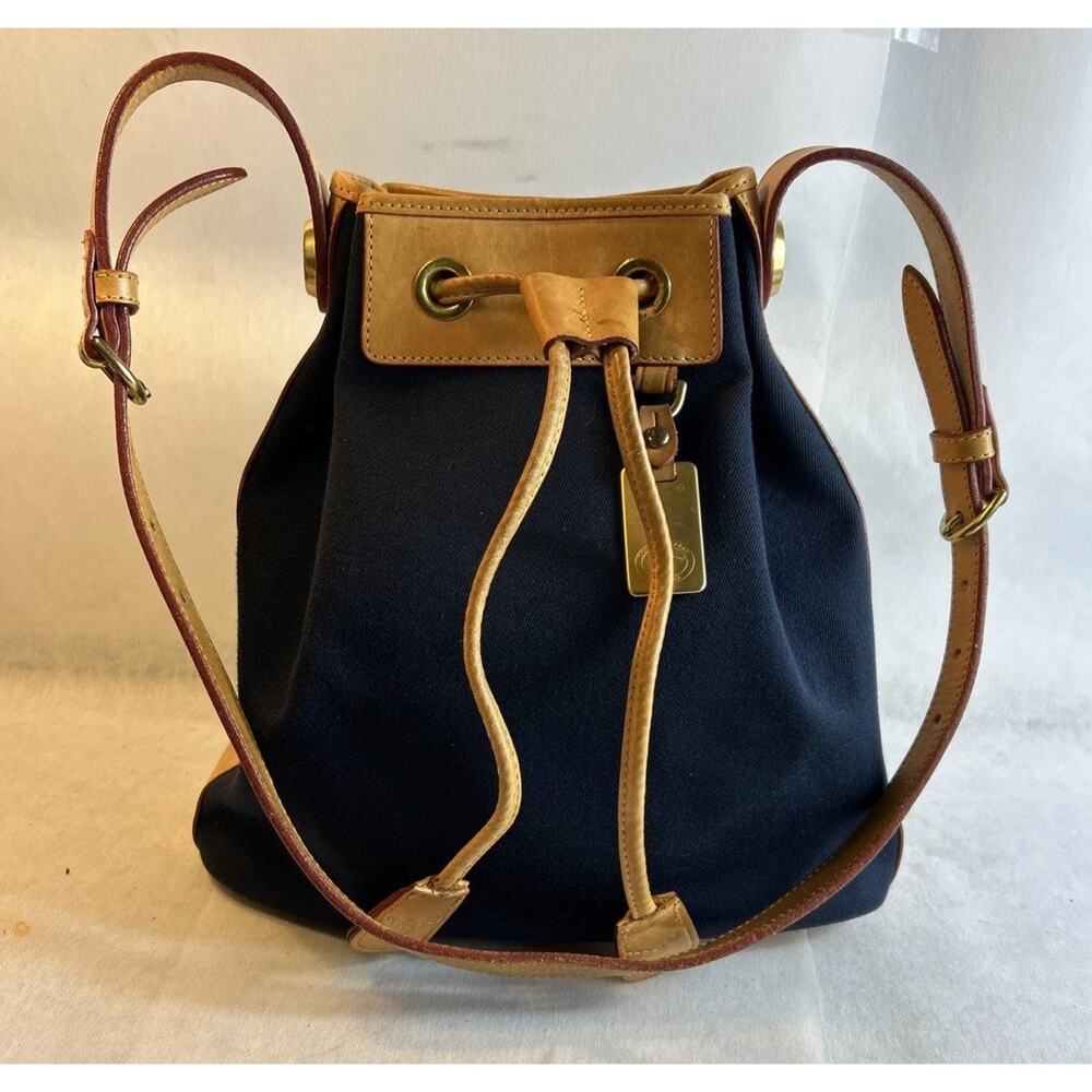 Dooney & Bourke Drawstring Florentine Leather & Canvas Bucket Bag